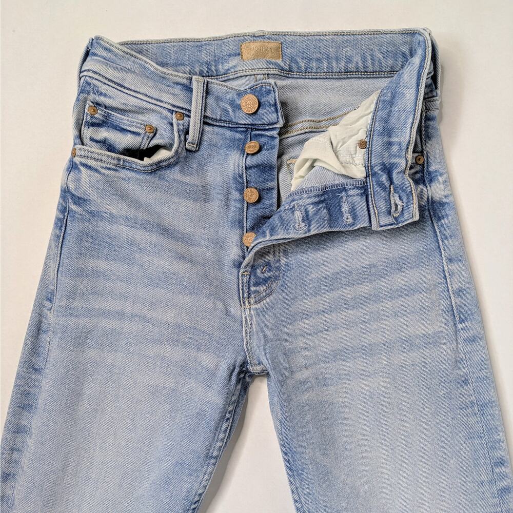 MOTHER Tomcat Flood Ankle Jeans 24 Big Hair Don't Care Blue Straight Leg - Picture 5 of 16